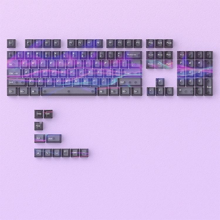 115 Key Full Set Clear PC Keycaps With Coating Dye-sublimation Keycap Enhances Durability And Light Diffusions