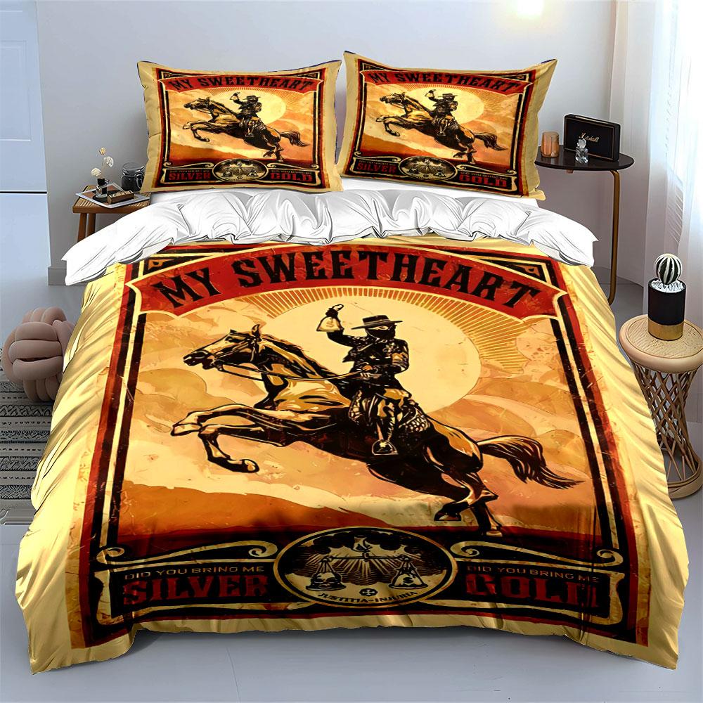 Cowboy Riding a Horse. Bedding Sets Duvet Cover Sets Duvet Covers Pillowcases(1 * Duvet Cover 2 * Pillowcases Without Duvet Insert)