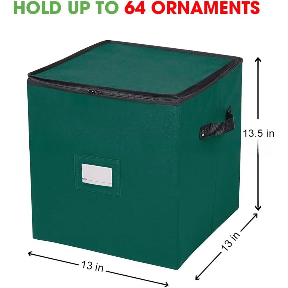 Storage Organizer for Christmas Ornaments Holds Up To 48 Balls with 3 Removable Trays and Divider Protection for Safe Storage