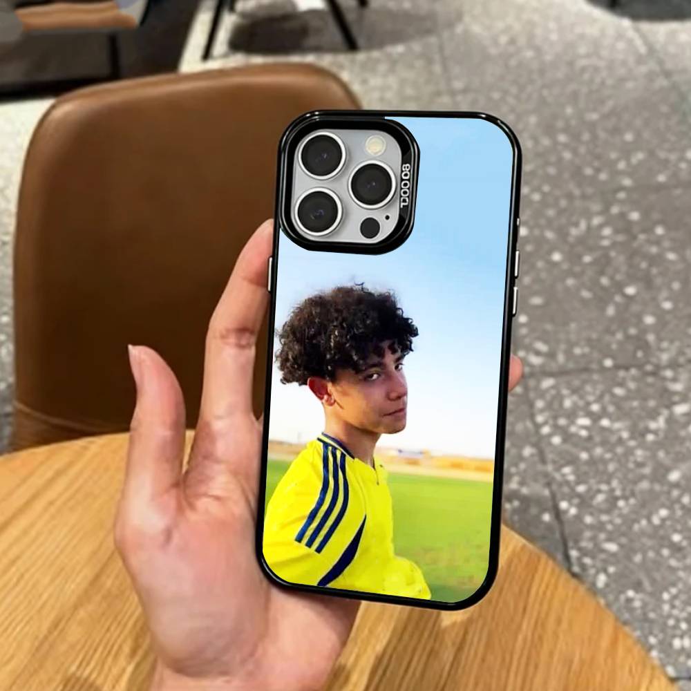 Mini Ronaldo Cristiano Jr Phone Case For iPhone17,16,15,14,13,12,11 Plus,Pro Max Colored Silver Plated Inside Cover
