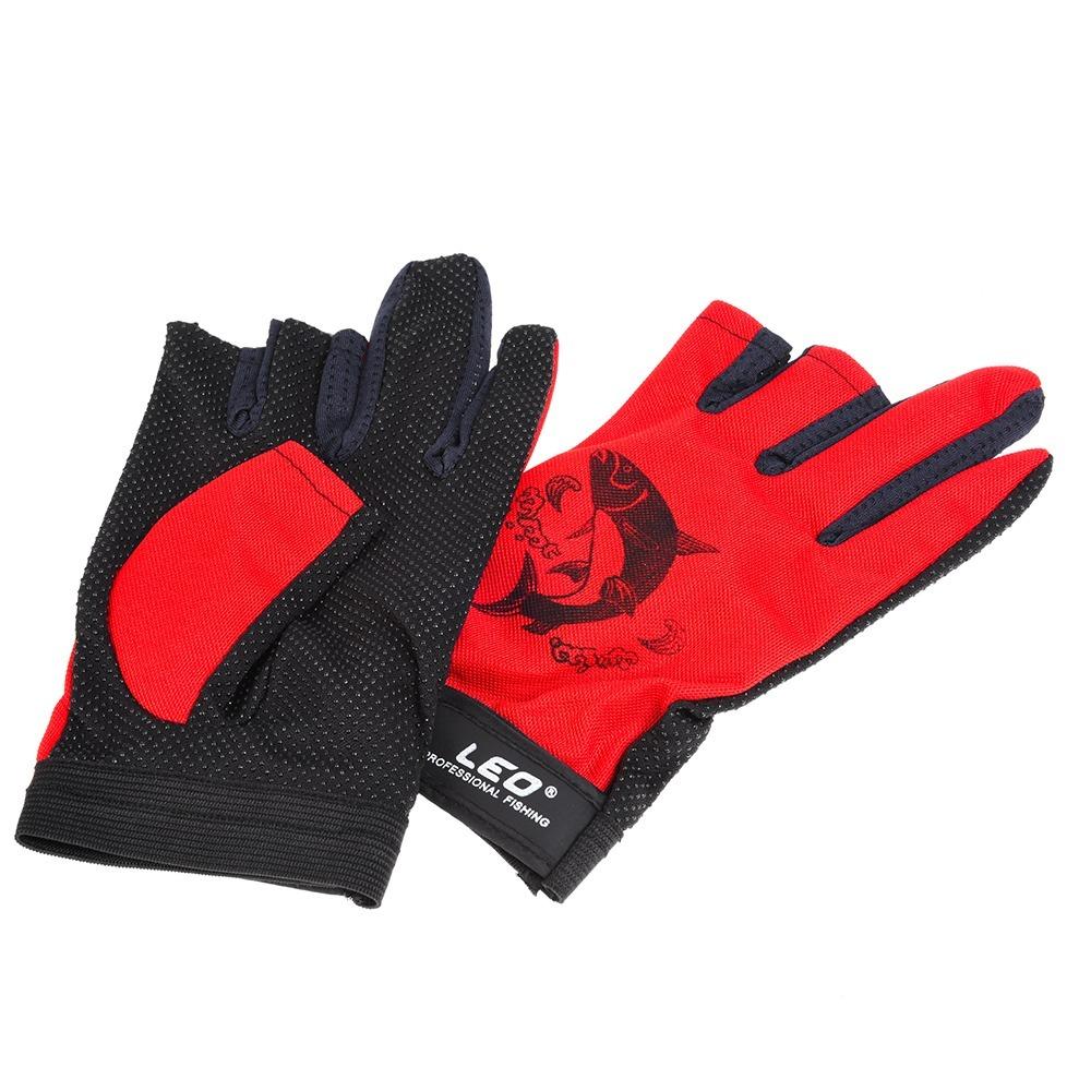 2 Pairs Anti-Slip Fishing Gloves Fingerless Outdoor Sports Gloves Fishing Hand Glove  Camping
