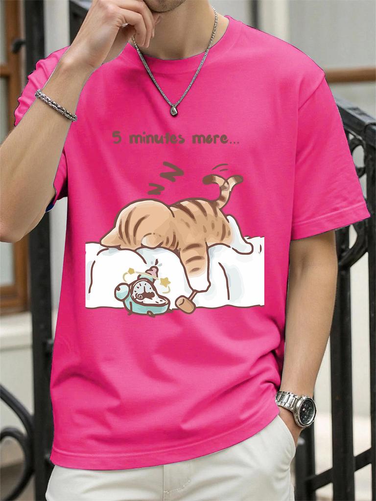 The Cat That Always Wants To Sleep Prints TShirt Women Cotton Summer Tops Soft Loose ONeck Short Sleeve Tees Casual Clothes