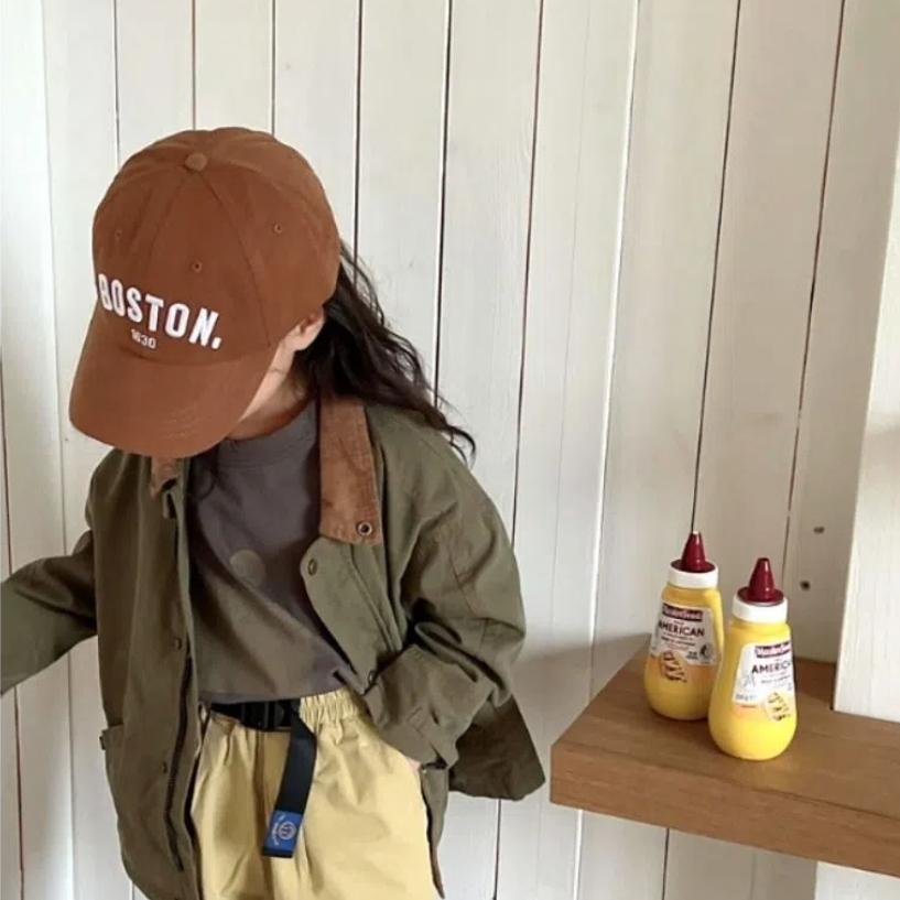 Korean Style Letter Embroidery Baseball Cap Cotton Children's Sunhat Boys Girls Baseball Hat  Kids