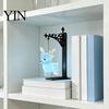 Relaxed Reading Light for Den Hanging Magic Owl Bird Deer Bookend Lamp, Gothic Metal Bookshelf Light, Portable Cordless Ghost Vintage Library