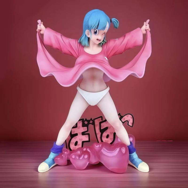 In Stock Dragon Ball Bulma Figure Lift Up Skirt Design Anime Cute Role Periphery Scene Ornaments Statue Model Toy Festival Gift