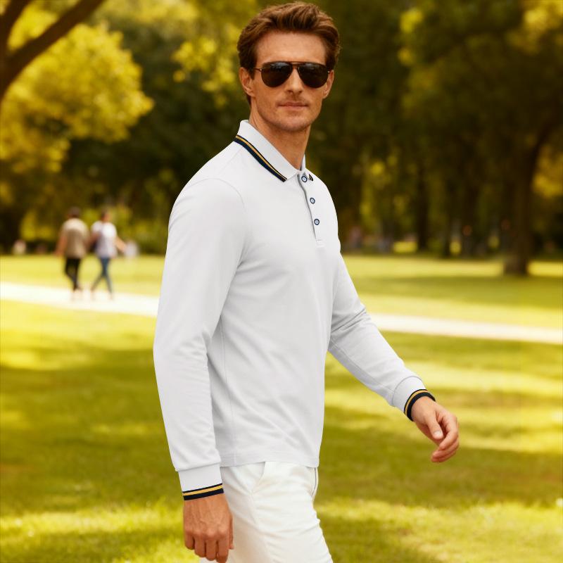 Loose Men's Casual Golf Quick Drying Breathable Long Sleeve Embroidered T-irt Ciwalk Cleanfit Pure Color Golfwear Polo Shirtss