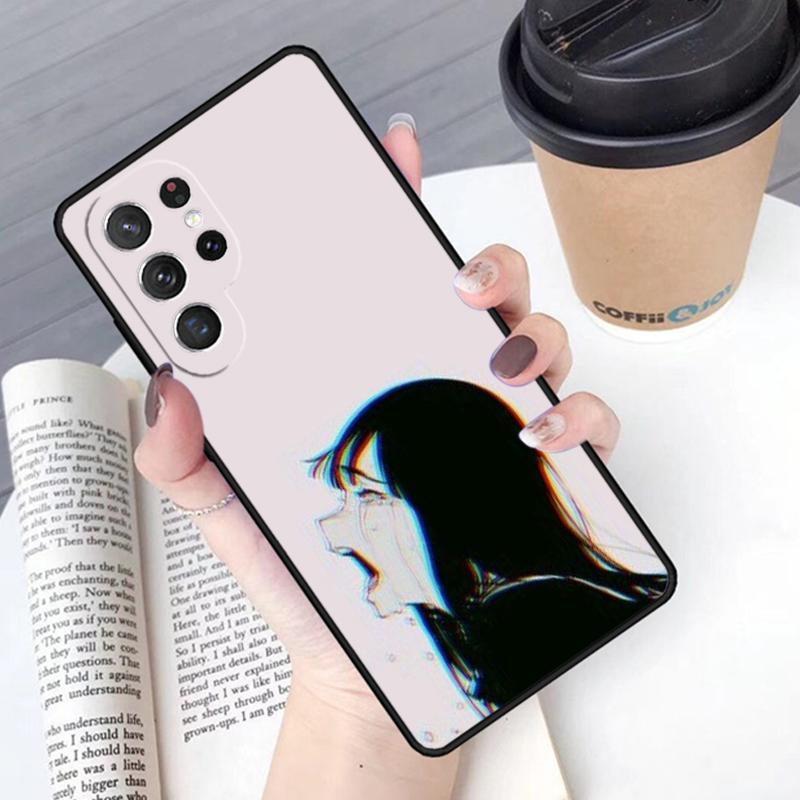 

Sad Anime girl phone case Cover For Samsung Galaxy S24 S25 Ultra S21 S22 Ultra S10E Note 10 Plus Note 20 FE S23 Galaxy Note10