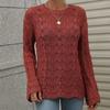 IHUASU Damen Herbst und Winter Strickpullover Einfarbig Häkeln Aushöhlen Pullover O-Ausschnitt Lockerer Pullover