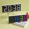 RGB Colorful Alarm Clock with Temperature Date 4 Digitals LED Digital Clock LCD Display Adjustable Brightness Electronic Clock