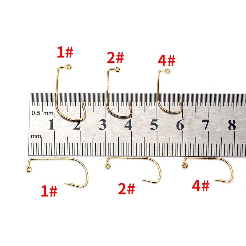 50pcs 90 Degree DIY Aji Head Hook Rock Mini Fishing Hooks 32891 Finesse For Soft Worm Lure Double Barbs