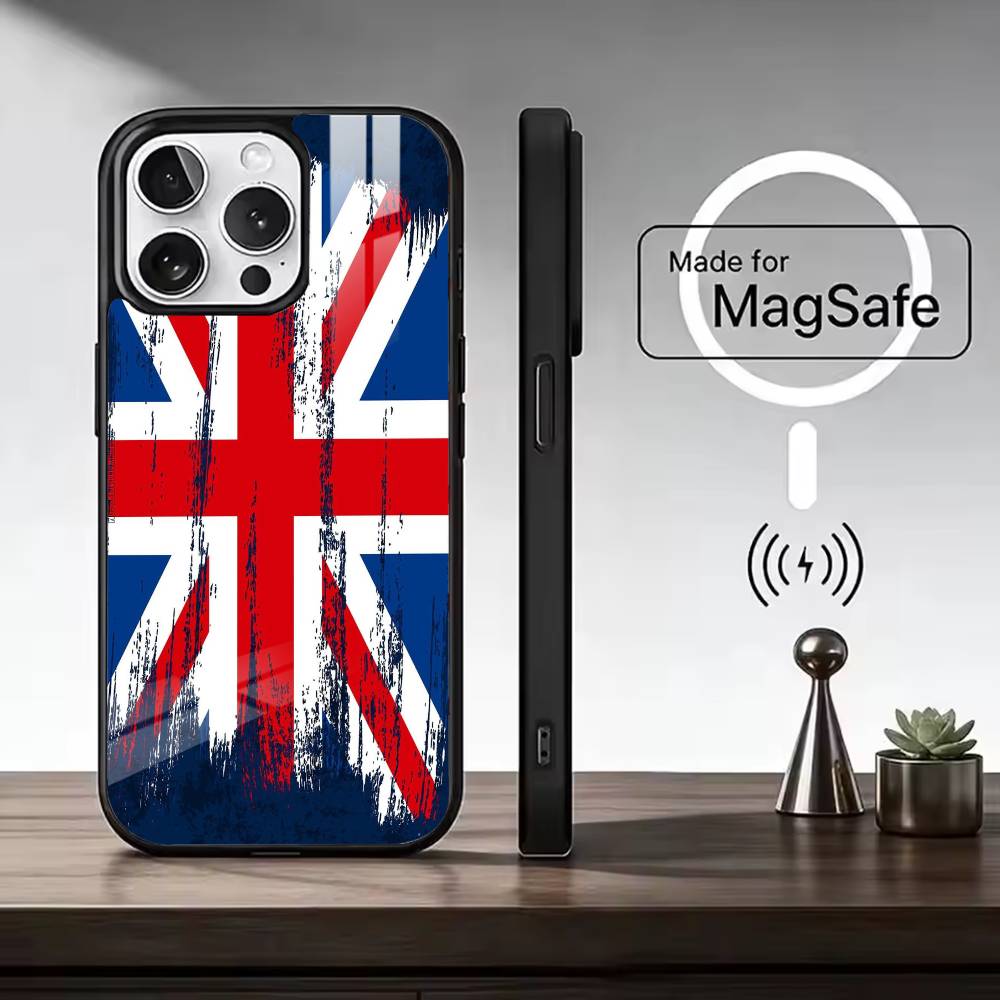 England F-Flag Fan Support For Football Phone Case For iPhone17,16,15,14,13,12,11 Plus,Pro Max, New Magnetic Wireless Charging