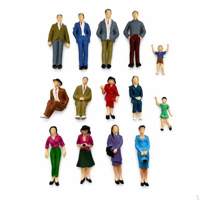 14Piece DIY Sand Table Miniature Figures Set for Scene Layouts 1:25