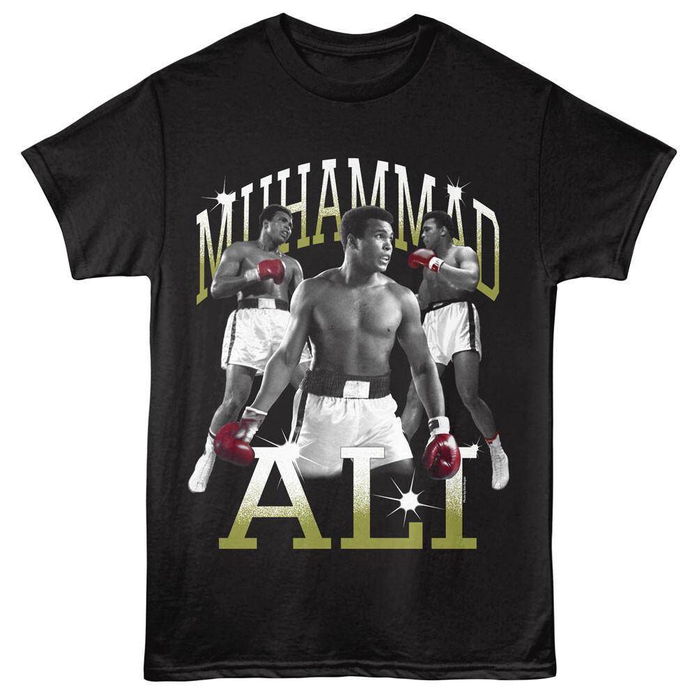 Muhammad Ali Poses Heavyweight Boxing Champ Gold Name Men T Shirt XXXL