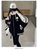 Girls' Winter Casual Coat 2025: Trendy Zip-Up with Round Logo, Thickened for Warmth