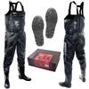 Dress Chest-High Waders with Radial Sole, AIRBORNE XL, Height: 175-180cm, Boots: 27-27.5cm, Black, Disaster Preparedness