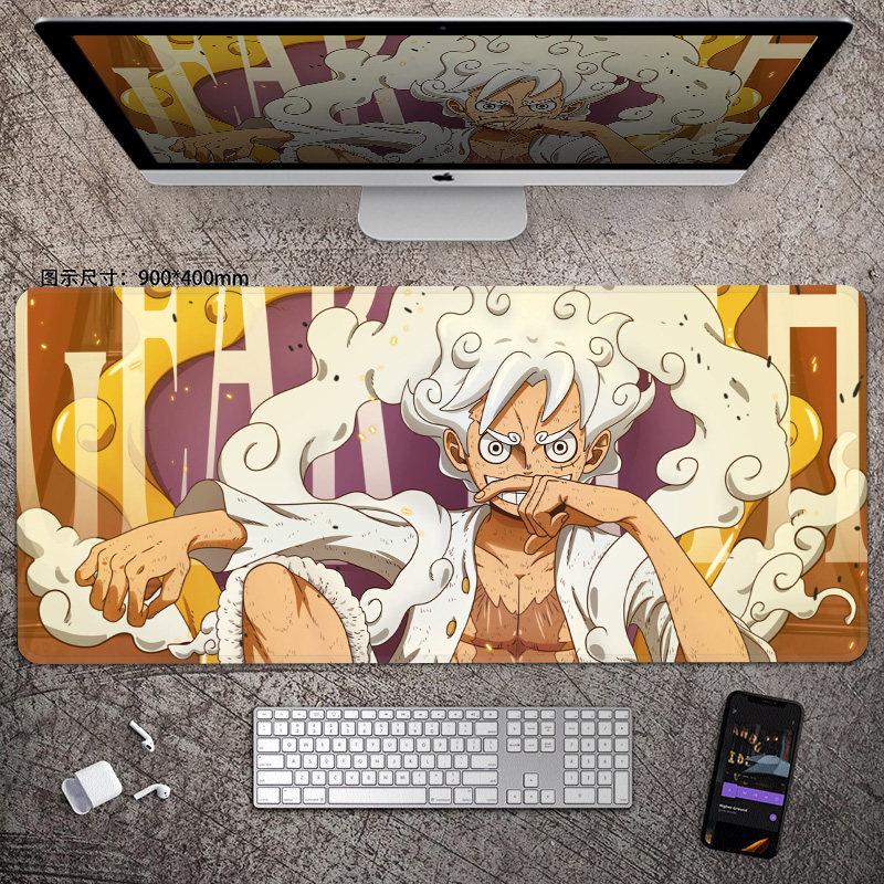 Animation Office Luffy Roronoa Zoro E-sports Gaming Table Mat ONE PIECE Leather Mouse Pad Boys Oversized Computer Keyboard Pad