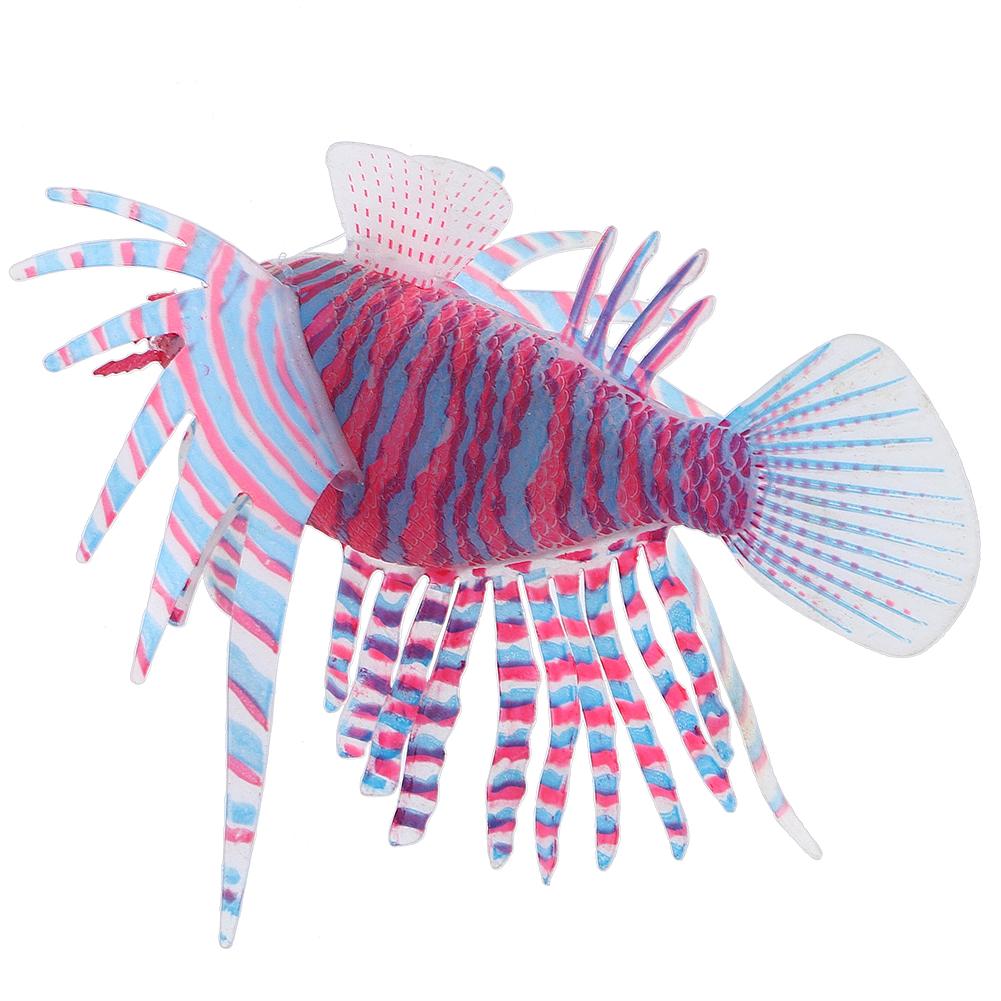 Aquarium Artificial Simulated Silicone Lionfish Luminous Ornament Fish   Decoration