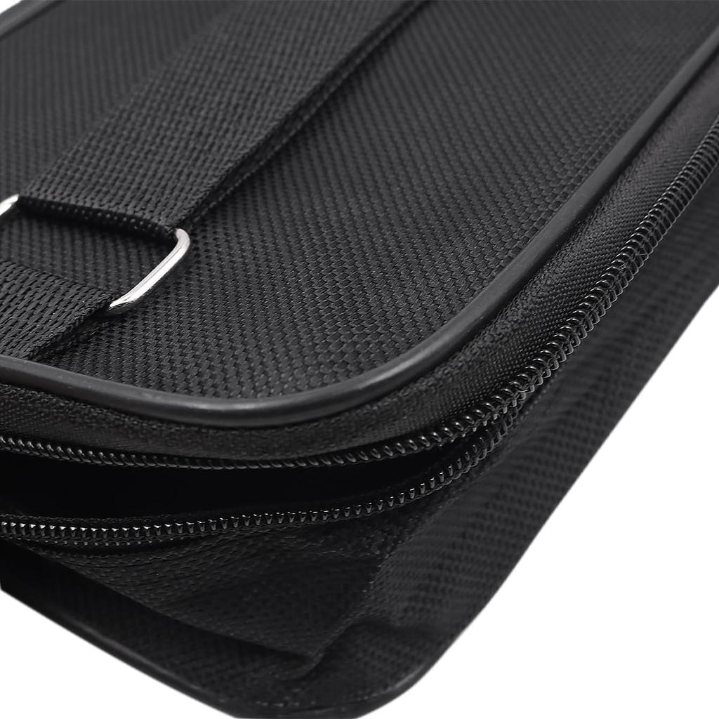 NUZAMAS Portable Fishing Bag, Steel Wire Fishing Tackle Bag, Black Fishing Tackle Tool Storage Bag, Fishing Rod Bag, Leisure Bag