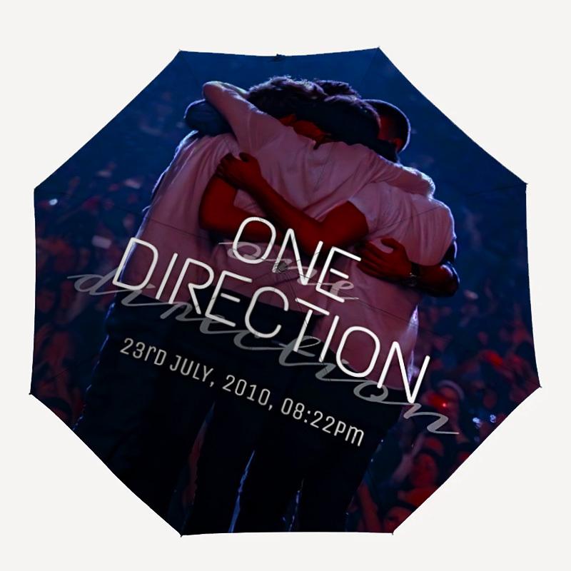 

1pc One Direction Music Band Automatic Open/close Folding Portable Umbrella with 8-Rib Structure for Women/Men, All-Season Use a0901111