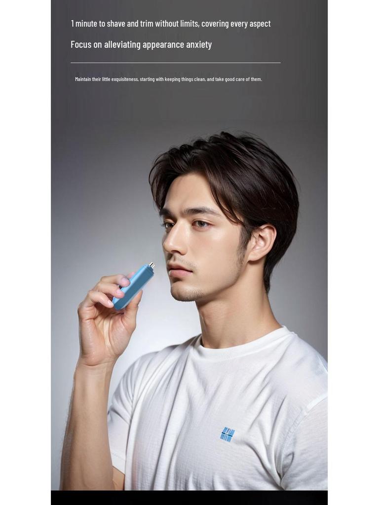Compact Electric Nose Hair Trimmer Razor - Portable Grooming Tool