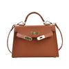 French niche lychee pattern handbag women's 2026 early spring versatile Kelly bag simple commuter messenger bag