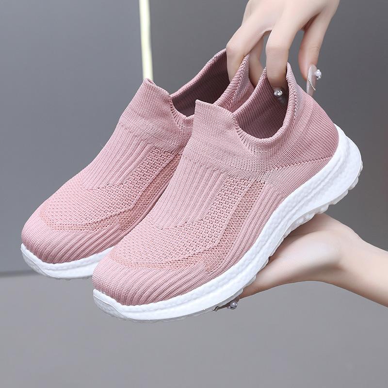 

Горячая Распродажа Модные Повседневные Летающие Туфли для Мамы Дышащие и Износостойкие Сверхлегкие Сетчатые Удобные и Универсальные 41 розовый