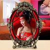 Red Rose Design Makeup Mirror High-Definition Bride's Dowry Metal Desktop Wedding Gift Dressing Mirror for Brides
