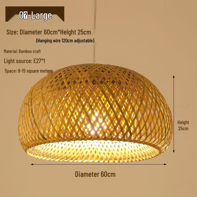 Retro Zen Bamboo Weaving Pendant Lamp for Restaurants & Teahouses
