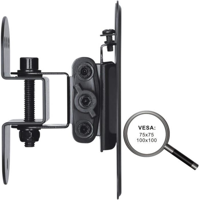 Puremounts fm10-100 support mural pour tv avec 33-69cm (13-27"), vesa: 100x100, basculable: 3°--12°, pivotement: +--25°, dis 2121