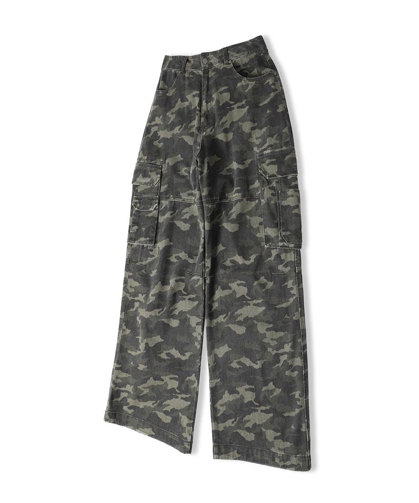 ZENDUST Army Wide Cargo Pants Black Camo
