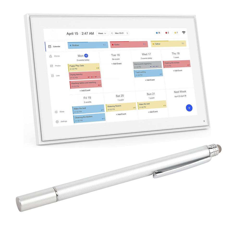 Calendar Pen High Sensitivity Professional Portable 2 In 1 Dual Tip Capacitive Touchscreen Pen