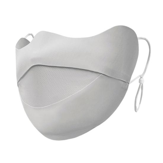 Soft Ice Silk Face Guard Half Face Sun Protection Mouth Guard Breathable Holes