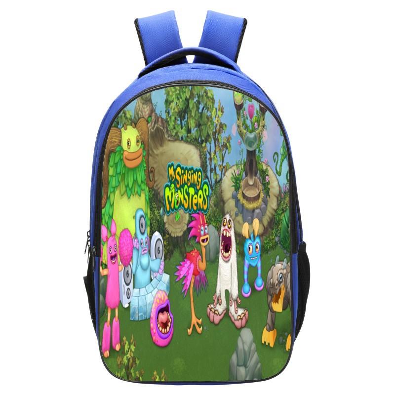 School Bag Monster Choir School Bag, Blue 16 Inch 13 Elementary School Backpack