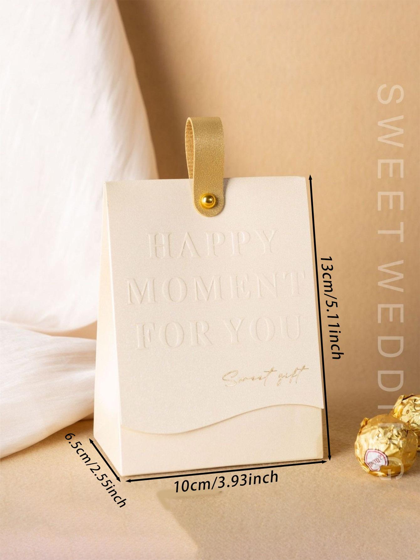 

10pcs Creative Leather Portable Gift Box High-end Portable Wedding Candy Paper Box Party Packaging Supplies Paper Box 10x13x6.5cm