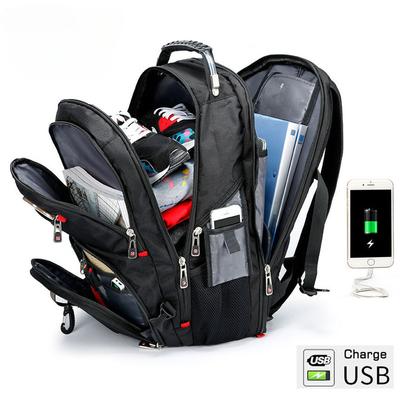 Swiss-Multifunctional Bags Durable 17 Inch Laptop Backpack,45L Travel Bag College Bookbag USB Charging Port Water Resistant