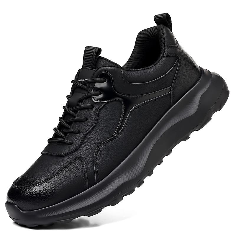 Fashion 2025 Autumn New Lightweight Men Casual Leather Sneakers Non-slip Breathable Male Outdoor Running Shoes Lace Up Soft Sport Shoes