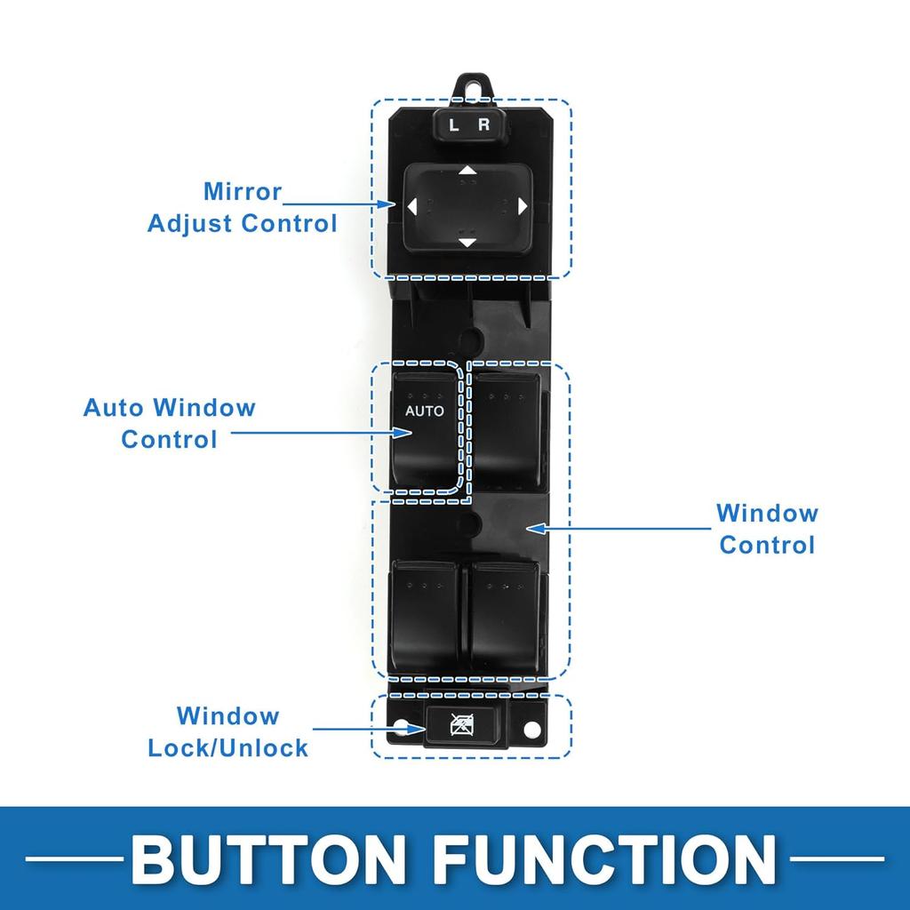 1 AUTO Power Window Switch No.CC4366350 Front Left Driver Side Window Control Switch for Mazda 5 2007-2015 Black