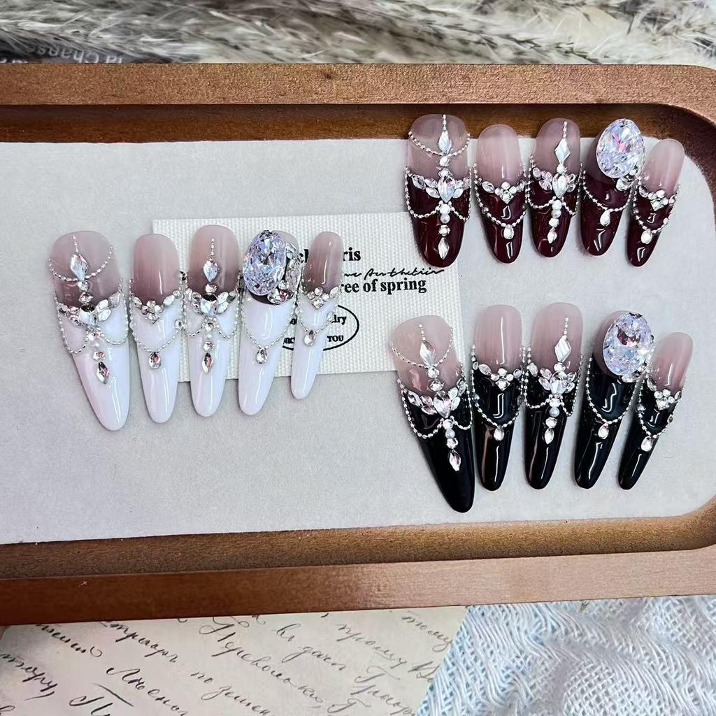 Star Zircon Handmade Wearable Nails - Exquisite High-Quality Nail Art