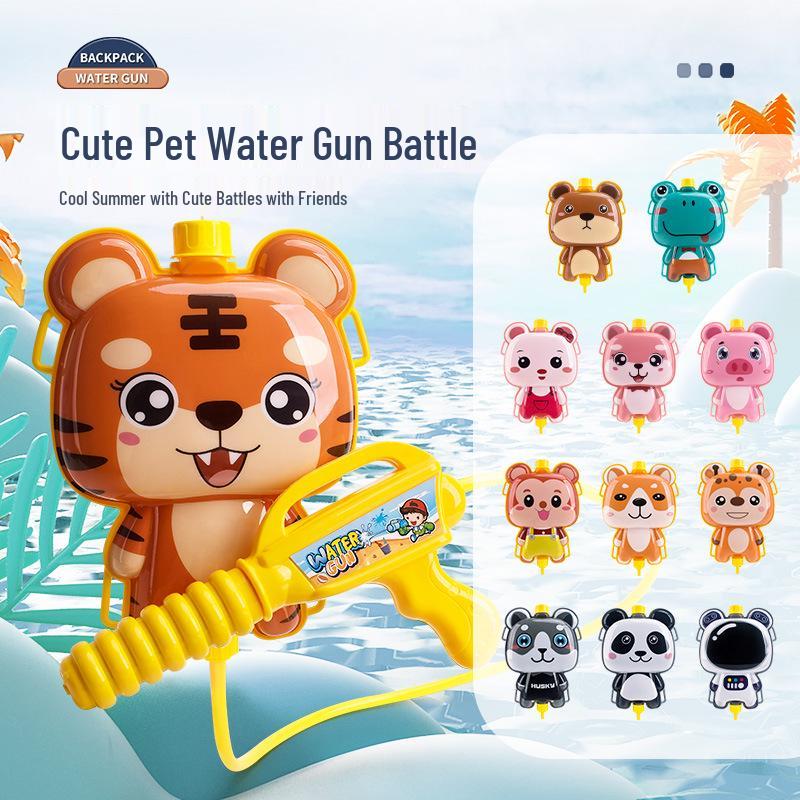Children's Cartoon Water Gun Backpack - Cute Summer Beach Toy