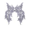 Fashion Show Party Costume Dress Patch Sticker Iron-on Gold Silver Thread Yarn Embroidery Geometric Big Flower Applique Patch