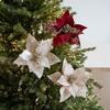 Decorative Flower Pick Artificial Poinsettia Poinsettia Tree Decoration  Christmas Tree Decorating