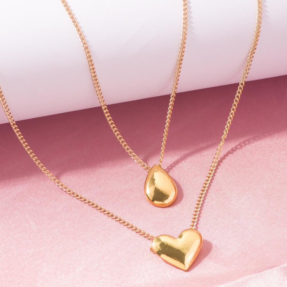 Exquisite Gold 24k Water Drop Heart Charm Necklace Perfect For Occasion Any