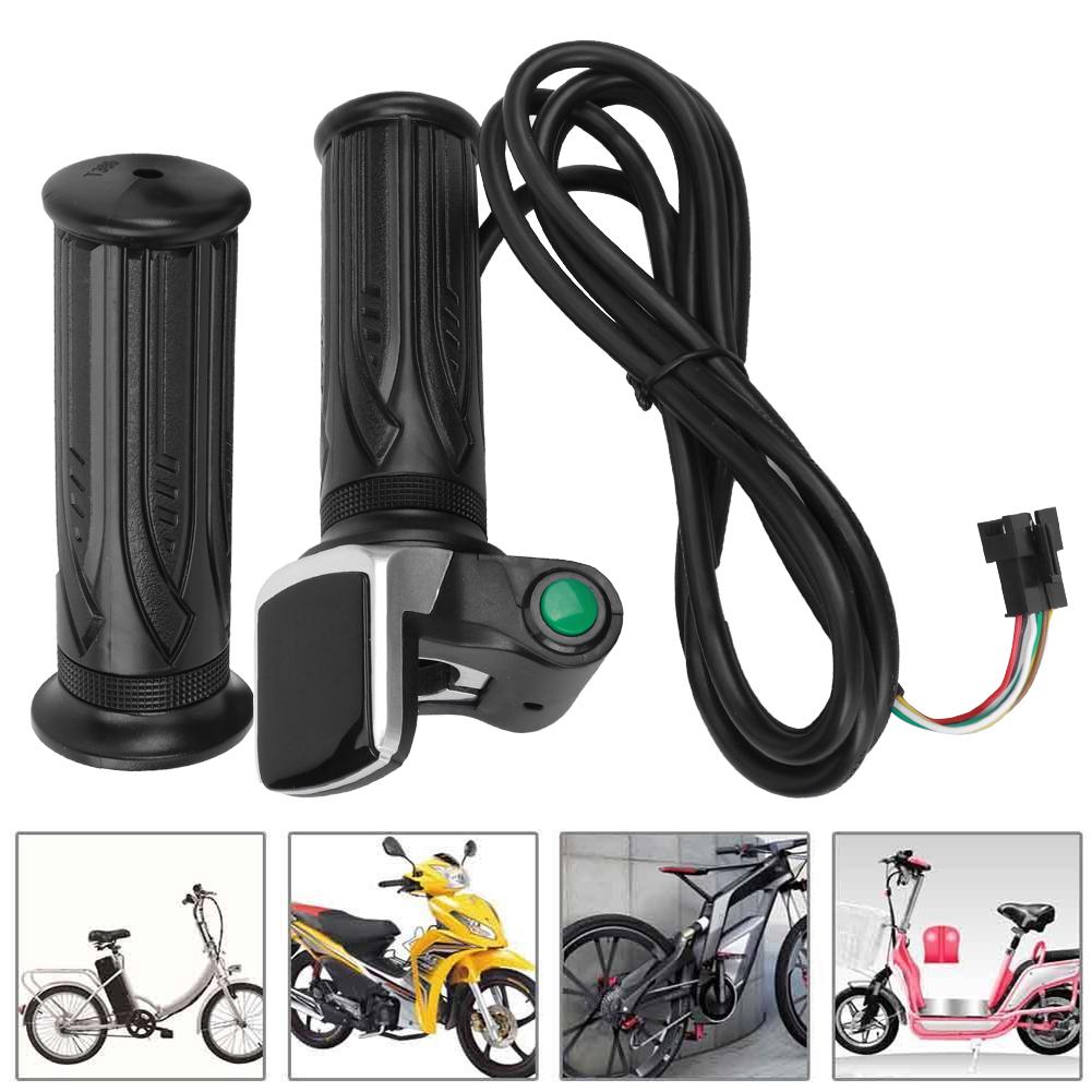 Electric Bike Throttle Grip LCD Electric Quantity Display with Switch 6 Cores Speed Governing Throttle Grip Throttles 2