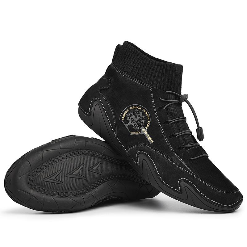 Męskie buty retro skórzane skórzane gumowe podeszwy ręcznie robione buty skórzane męskie ręcznie robione skórzane wzory wygodne miękkie skarpetki botki