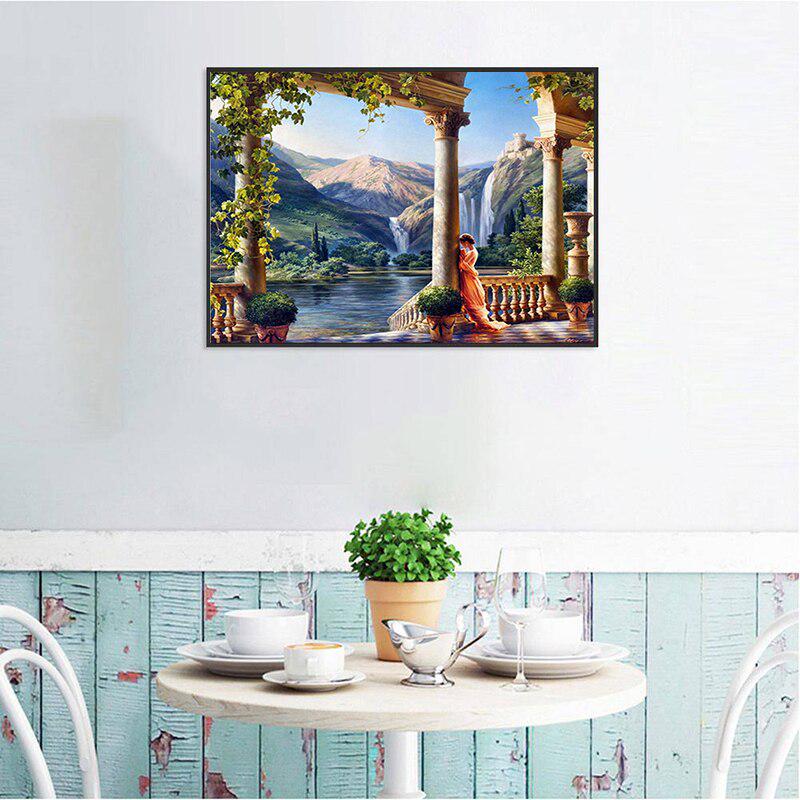 Diamond Painting Diamond Mosaic Rome Castle Princess Mountain Waterfall Mosaic Needlework DIY Rhinestone