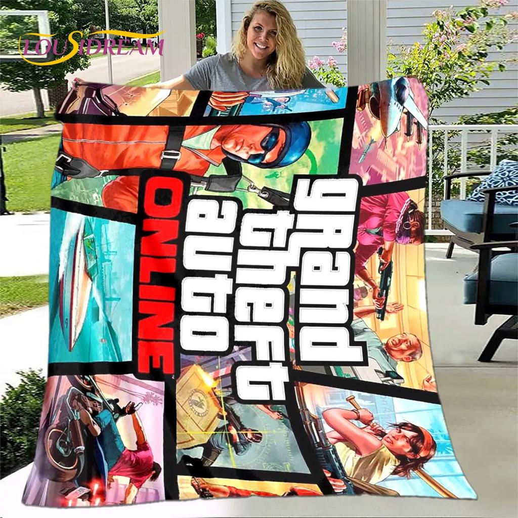 Grand Theft Auto GTA Game Gamer Soft Plush Blanket,Flannel Blanket Throw Blanket for Living Room Bedroom Bed Sofa Picnic Cover