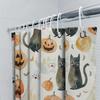 Halloween-themed Shower Curtain with Pumpkin Cat Bat Print for Halloween Decoration In Bathroom Accessories from Home Garden On