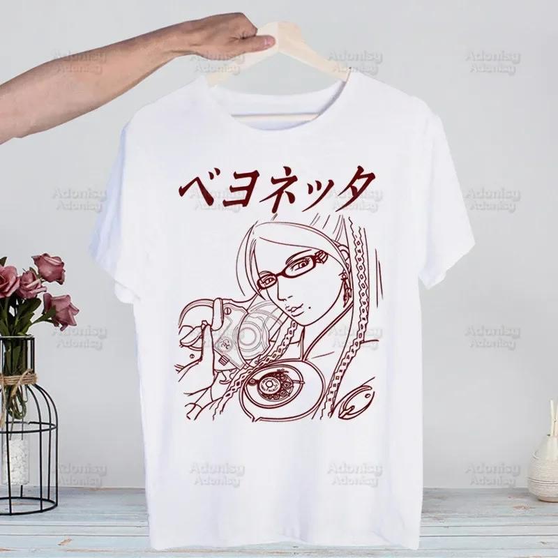 Game Bayonetta Harajuku T-shirts Summer Men/Women Hip Hop Funny Print Tshirt Streetwear T Shirt Short Sleeve Tee Top