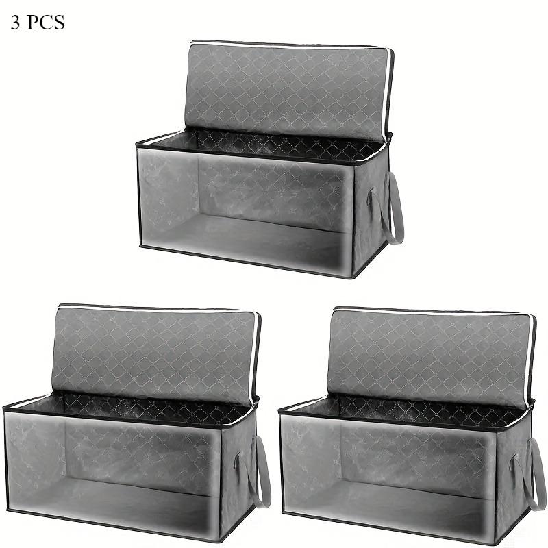 

Набор из 3 складных ящиков для хранения большой вместимости 54 л с прозрачными окошками, оснащен прочными ручками