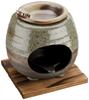 Yamashita Kogei Tokoname Ware Stone Dragon Green Gray Glaze Flower Tea Incense Burner with Plate, 10.5 X 11 X 11 Cm, 13045750